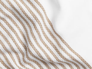 Beige Stripe Cotton Shower Curtain